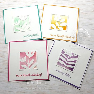4x4 set of All Squared Away Cards by Leonie Schroder Independent Stampin Up Demonstrator Australia